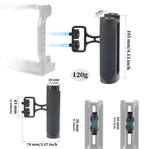 JLWIN Side Handle Grip has Dual 1/4"-20 Screw Mount for Camera Cage Video Rig - Picture 9 of 13