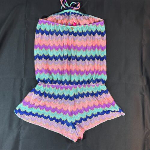 Super Cute Victoria's Secret Rainbow Romper Swimsuit Cover up Size S/P Excellent - Picture 4 of 24