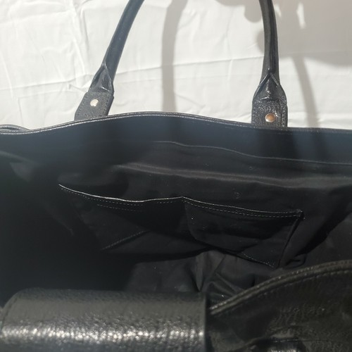 Calvin Klein Black Shoulder Bag Purse Handbag Satchel Magnetic Clasp - Picture 8 of 11