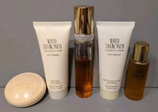 Set of 5 White Diamonds Perfume Spray Body Cream & Wash Bath Oil Soap EDT Parfum