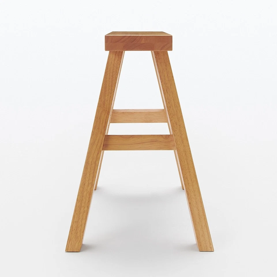 MUJI Rubber Wood Bench Stool Small Width 43 x Depth 14cm Compact Size From JAPAN - Image 4 of 4