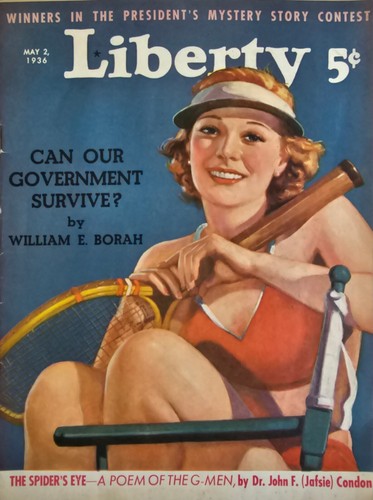 Liberty May 2, 1936 Bruno Hauptmann, Lindbergh kidnapping, Tennis Cover.