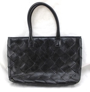 WILSONS-LEATHER-Black-Woven-Crosshatch-Italian-Leather-Tote-Shoulder-Bag