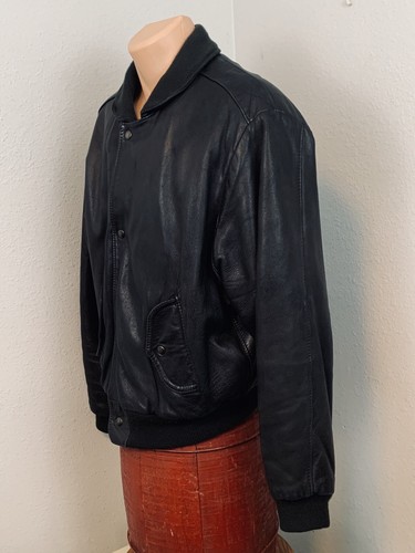 Chaqueta de Cuero Chevignon de Colección para Hombre Negra XL Hecha en Francia Genial - Imagen 6 de 12