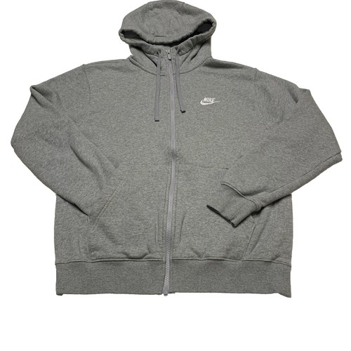 Nike Men’s Size Medium Gray Hoodie Sweater Full Zip Pockets