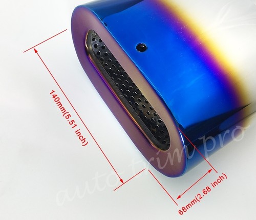 Car Rear Muffler Tail Exhaust Throat Endpipe Tip Cover For 55mm 2.2 Inch Caliber - Picture 3 of 10