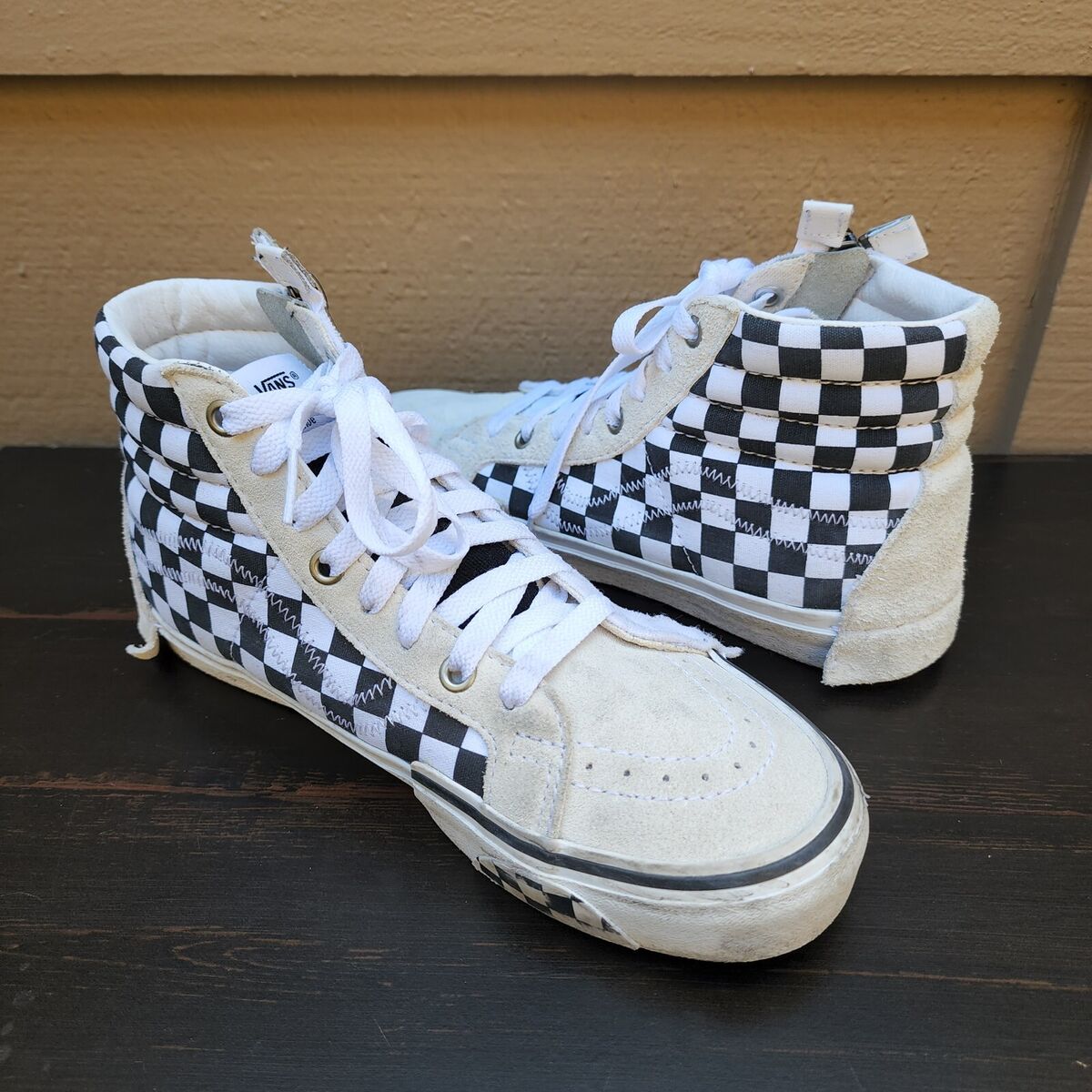 Vans M6 Black White Checkerboard SK8 Hi Zip Reissue High Top Vans M6 Black White Checkerboard SK8 Hi Zip Reissue High Top