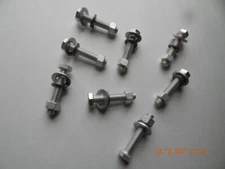 ALUMINUM HEX CAP SCREWS 3/8-16 x 2" W/L.W. FLAT WASHER & NUTS 8 PCS. NEW