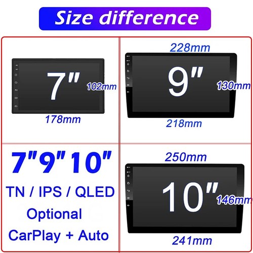 7"/9"/10" Universal 2Din Car Radio 4GB Android 13 Carplay Android Auto GPS BT - Foto 6 di 30