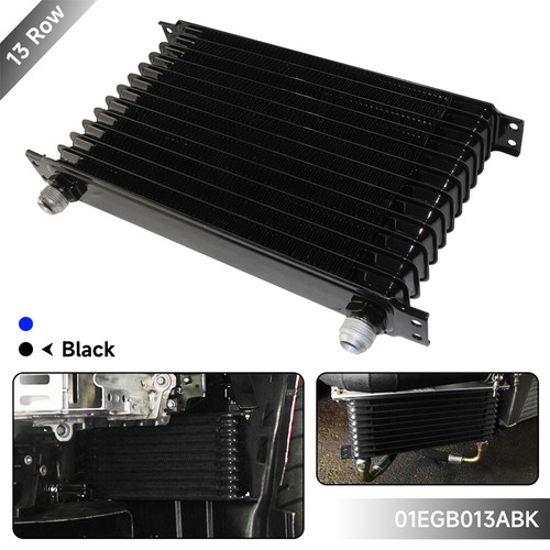 Universal 7 Row 10 Row 13 Row 15 Row Engine Oil Cooler 10AN Inlet/Outlet Black - Picture 3 of 12