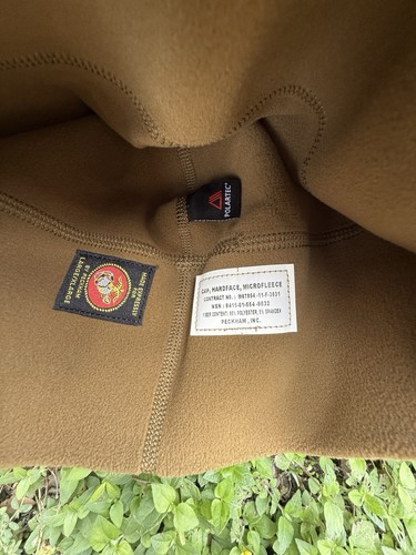 USMC Coyote MicroFleece Watch Cap Grid Fleece Polartec Size L/XL BRAND NEW - Picture 3 of 6