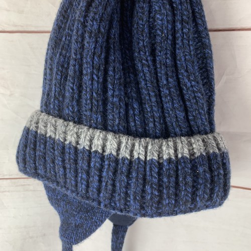 Kids wool hat beanie earflap aviator wool cashmere lining knit Pom Pom 4T 5T xs - Picture 9 of 16