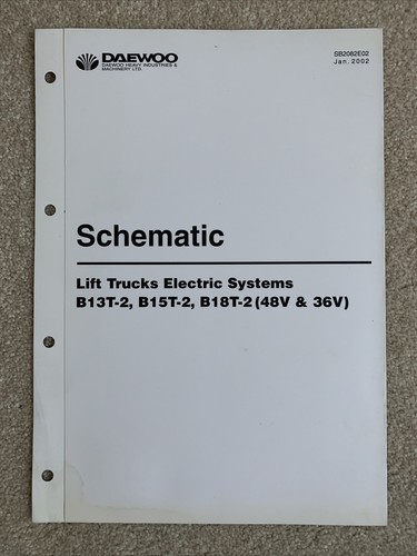 Carretilla elevadora de horquilla esquemática Daewoo sistemas eléctricos B13/15/18T-2 SB2082E02 - Imagen 1 de 6