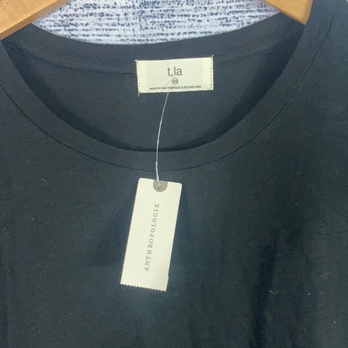 NWT Anthropologie T.La Simple Black Elegant Blouse Black XS Trendy Summer - Picture 2 of 4