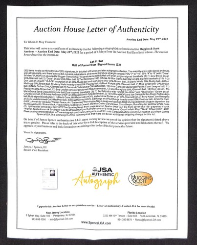 Duke Snider Signed Louisville Slugger Genuine C271 Baseball Bat Auto - JSA COA - Picture 3 of 4