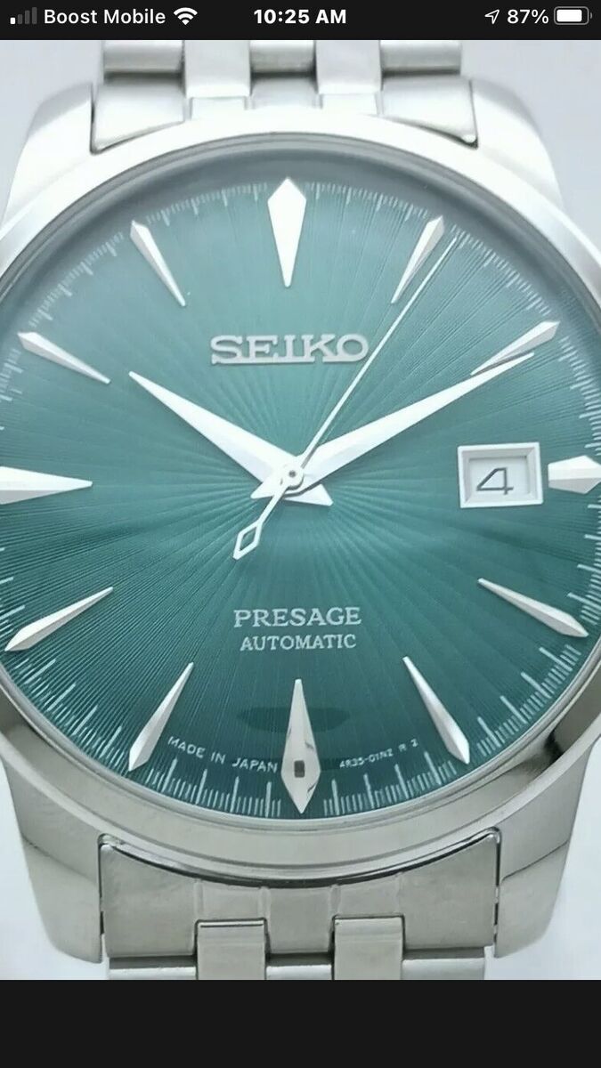 Seiko Presage Green Cocktail Time Automatic CUSTOM MODDED Hacking Men s Watch