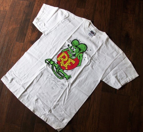 Ed Big Daddy Roth Rat Fink Figure Signed Autographed 1999 T-Shirt Large - Picture 6 of 7