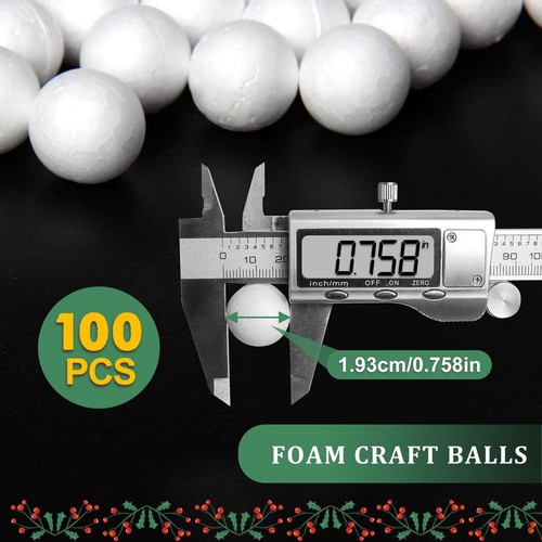 100Pack Mini Craft Foam Balls Smooth Polystyrene Foam Balls for Party - Picture 6 of 6