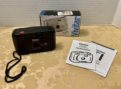 Vintage Vivitar IC101 35mm Point & Shoot Film Black Camera Focus Free New - Picture 1 of 7