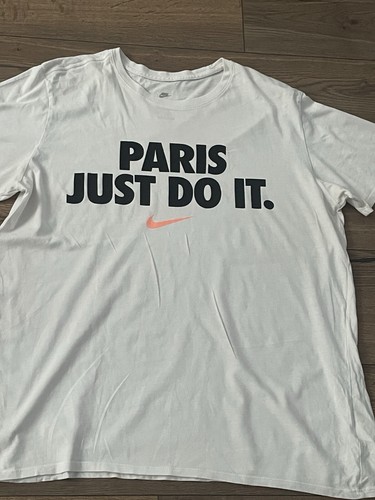 NIKE PARIS JUST DO IT WEISS T-SHIRT HERREN XL GEBRAUCHT R23