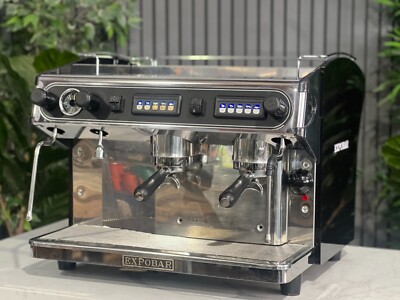 EXPOBAR RAFAEL 2 GROUP ESPRESSO COFFEE MACHINE STAINLESS & BLACK COMMERCIAL CAFE
