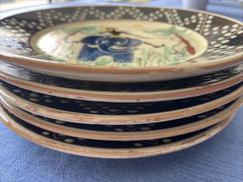 5 Danish Anders Hoy Pottery Clay/Terra Cotta Plates African Scenes Denmark - Picture 21 of 22