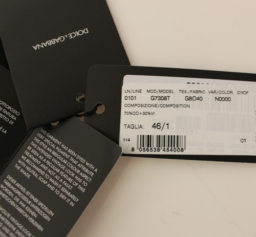 DOLCE & GABBANA Vest Black Cotton Blend Dress Gilet IT50 / US40 / L RRP $580  - Picture 8 of 8