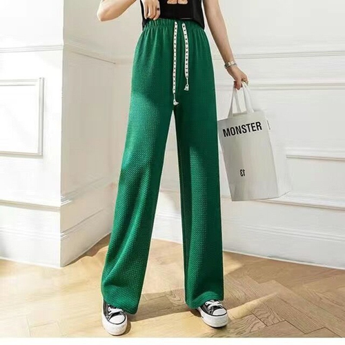Women's High Waist Thin Sag Slimming Solid Color Casual Straight Pants - Picture 3 of 8