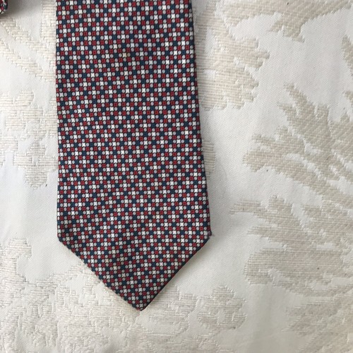 Vintage Dunhill Tailors Silk Red Blue Patterned Me