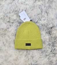 NWT UGG AUSTRALIA RIB KNIT BEANIE HAT WITH CUFF UNISEX ADULT RELISH COLOR OS