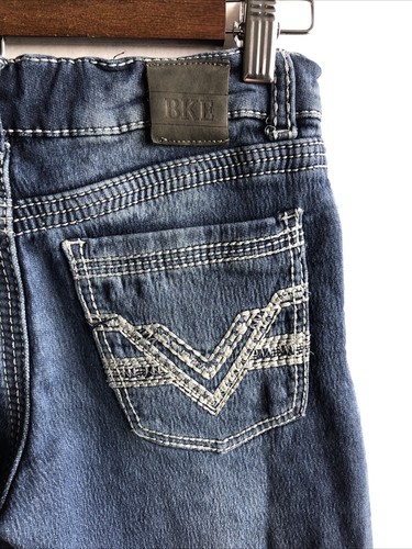 BKE Buckle Boys Youth Conner Taper Jeans Size 12 Dark Wash Stretch Denim - Picture 4 of 7