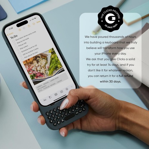 Tastatur Hülle für iPhone 15 Pro Max für Premium Tippgefühl - Royal Ink - Bild 7 von 9