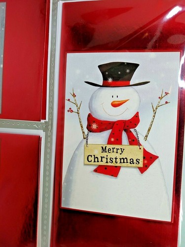 Snowman Christmas Card Set 2 Money & 4 Gift Card With Envelopes New - Picture 4 of 6