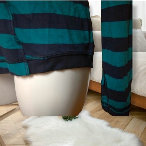 LULULEMON BASE SETTER BASE RUNNER TEAL BLACK STRIPED ATHLETIC LONG SLEEVE SHIRT - Foto 11 di 12