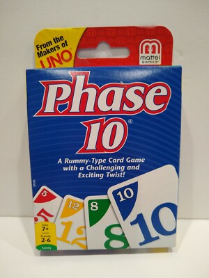 Mattel Card Game Phase 10 A rummy type with a challenging and