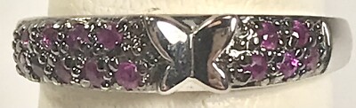ROSS SIMONS STERLING 925 GUNMETAL SCHWARZER RUBIN SCHMETTERLING BANDRING (C85A)