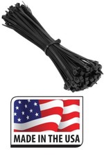 100 8 INCH ZIP TIES NYLON BLACK 50 LBS UV WEATHER RESISTANT WIRE CABLE