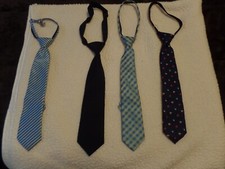 Boy's, 4 Name Brand, Adjustable Neckties, 14" Top to Tip, Excellent Condition