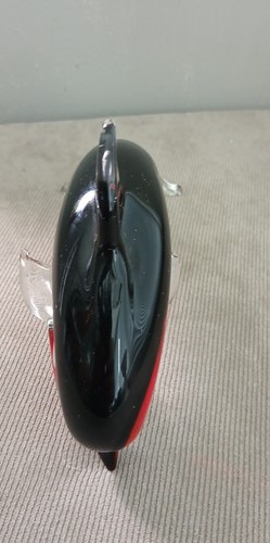 Vintage Murano Hand Blown Art Glass Leaping Dolphin Red & Black - Picture 5 of 9