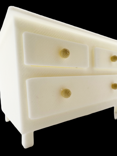 Miniature Short Dresser Night Stand - Dollhouse - Furniture - Bedroom - Nursery - Picture 4 of 4