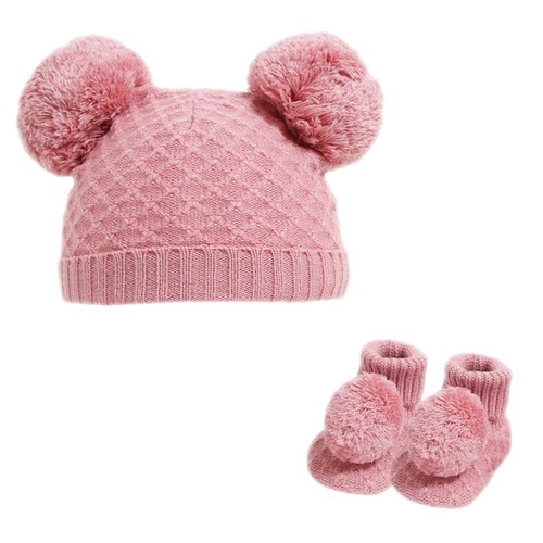 Baby Knitted Pom Pom Hat Boy Girl Winter Bobble Mummy Daddy Prince Princess 0-12 - Picture 76 of 82