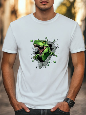 T-Rex Dinosaur Breakout Graphic T-Shirt Men Women Unisex Tee Cool Streetwear