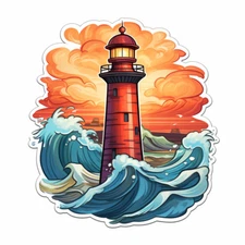 XXXL 60x60 cm car decal sticker lighthouse sticker
