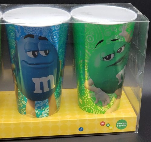 m&m’s World 3D Characters 24oz Cups Set of 4 Red Yellow Blue Green, Mars 2016 - Picture 4 of 12