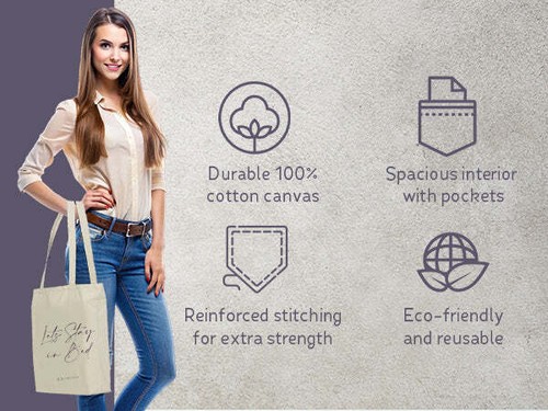 Lincove Stylish Canvas Tote Bag - Reusable Bag - Perfect Daily Use & Travel - Picture 66 of 100