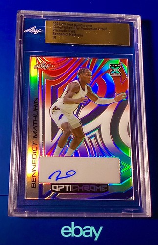Bennedict Mathurin Autograph Rookie 1/1 OptiChrome Prismatic Red White Blue RC 1 - Picture 4 of 6