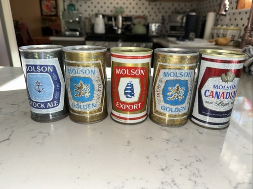 Molson Vintage Assorted Beer Can Lot Steel/Early Aluminum Canada EMPTY