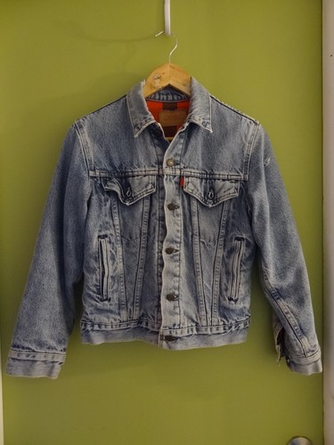 Vintage 80er Levi's Denim Trucker Jacke Flanellfutter Herren XS Jungen Größe 16 - Bild 11 von 11
