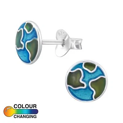 Erde Kinder Ohrringe 925 Silber für Mädchen Ohrstecker Schmuck Geschenk - Bild 1 von 4