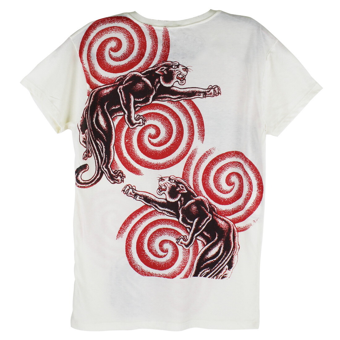 WORK Japanese T-Shirt Men V-Neck Panther Japan Art Tattoo